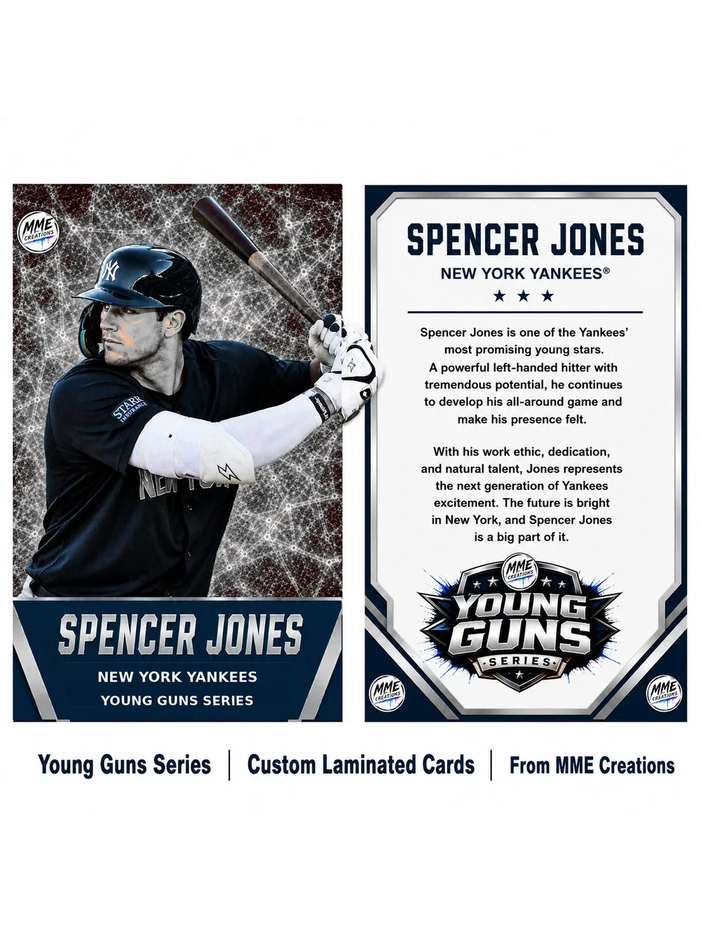 4234 Spencer Jones | Young Guns | Laminated Custom Baseball Card | Platinum Ice